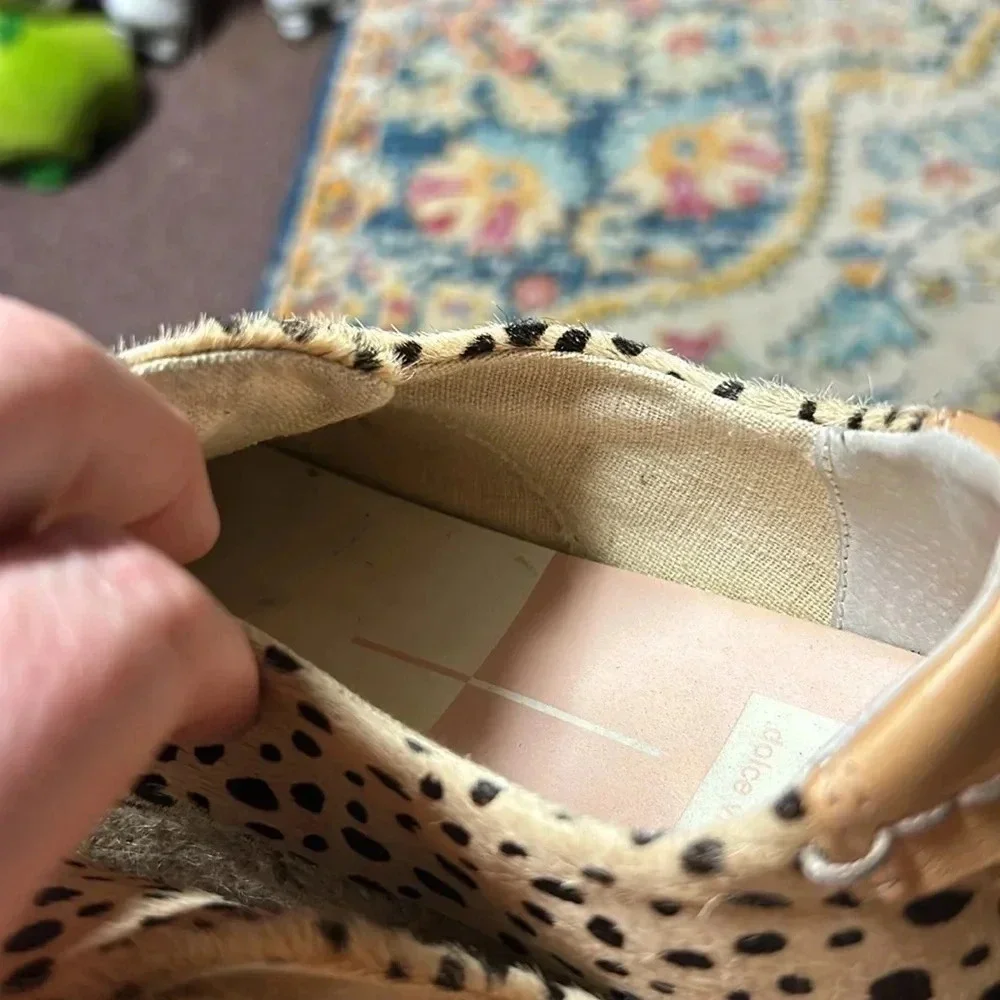 👣Dolce Vita Women’s 9‎ platform hide on leather and linen sneaker